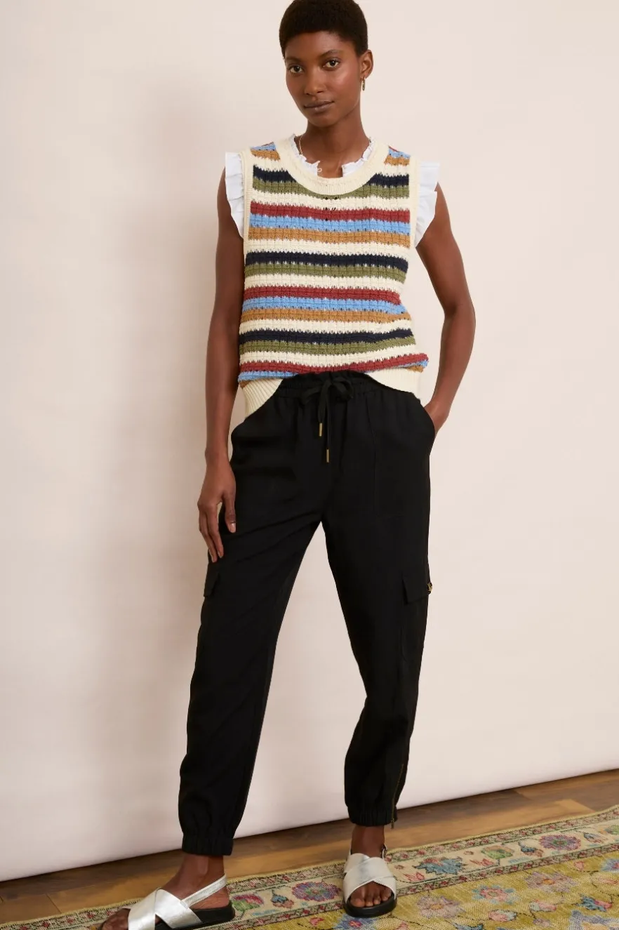 WYSE London Trousers-Aniyah Cargo Trouser - Black