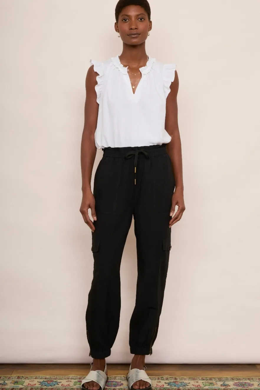 WYSE London Trousers-Aniyah Cargo Trouser - Black