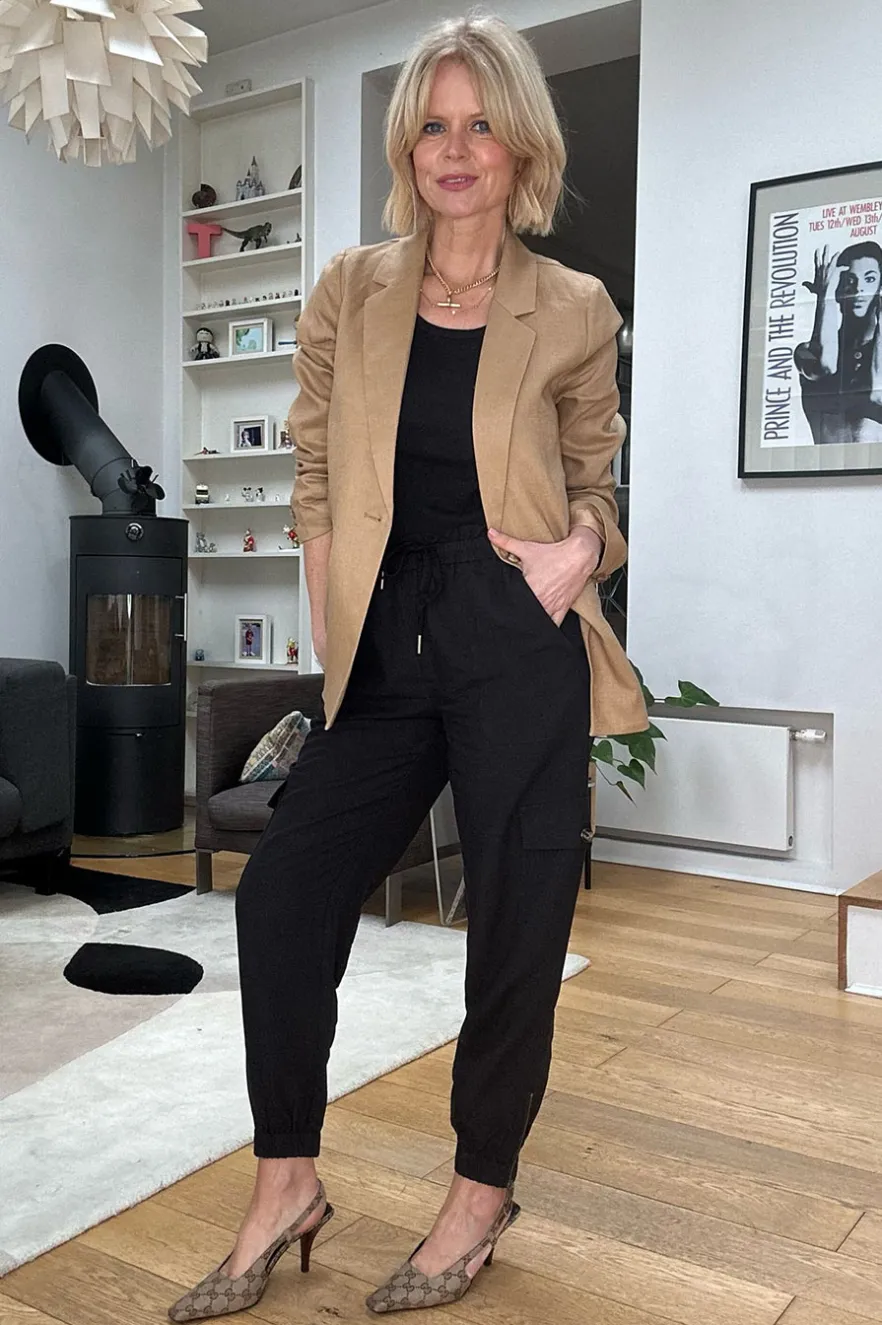 WYSE London Trousers-Aniyah Cargo Trouser - Black
