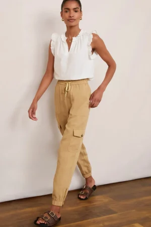 WYSE London Trousers-Aniyah Cargo Trouser - Tan