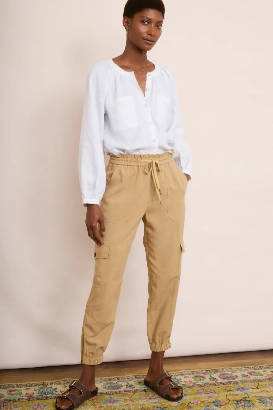 WYSE London Trousers-Aniyah Cargo Trouser - Tan