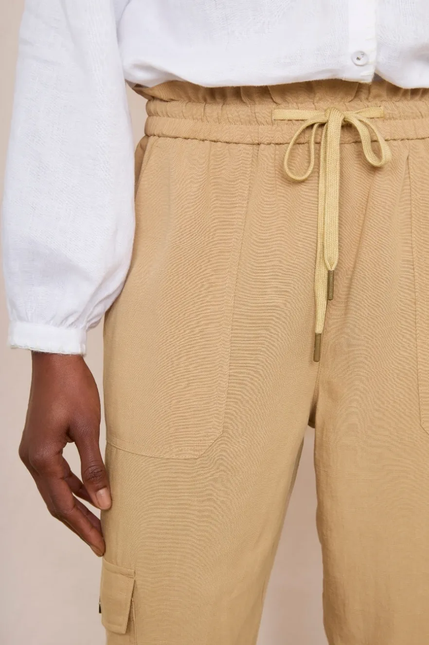 WYSE London Trousers-Aniyah Cargo Trouser - Tan