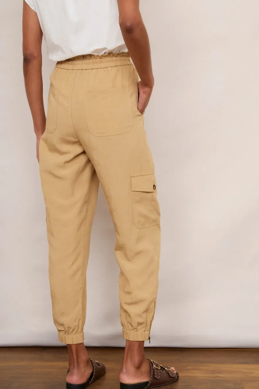 WYSE London Trousers-Aniyah Cargo Trouser - Tan