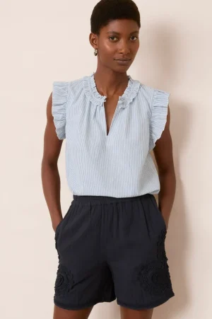 WYSE London Shorts-Annalee Double Gauze Short - Midnight