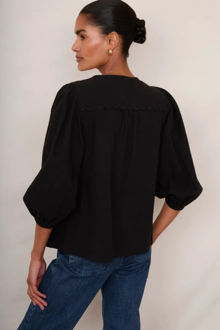 WYSE London Tops-Arlo Blouse - Black