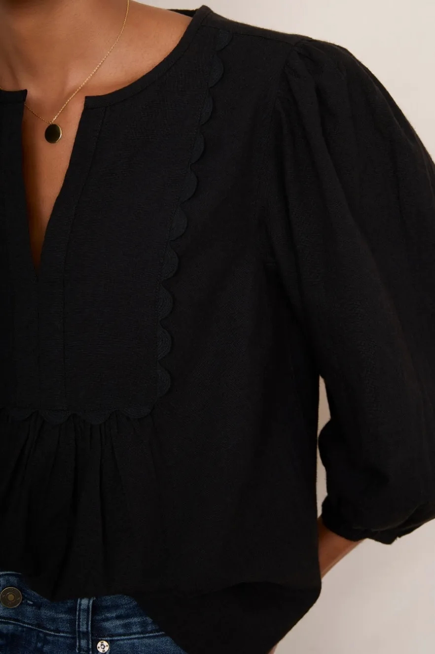 WYSE London Tops-Arlo Blouse - Black