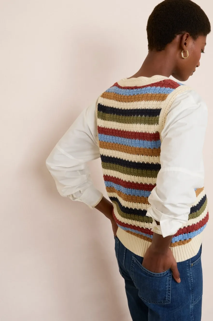WYSE London Tops-Asa Textured Stripe Tank - Multi