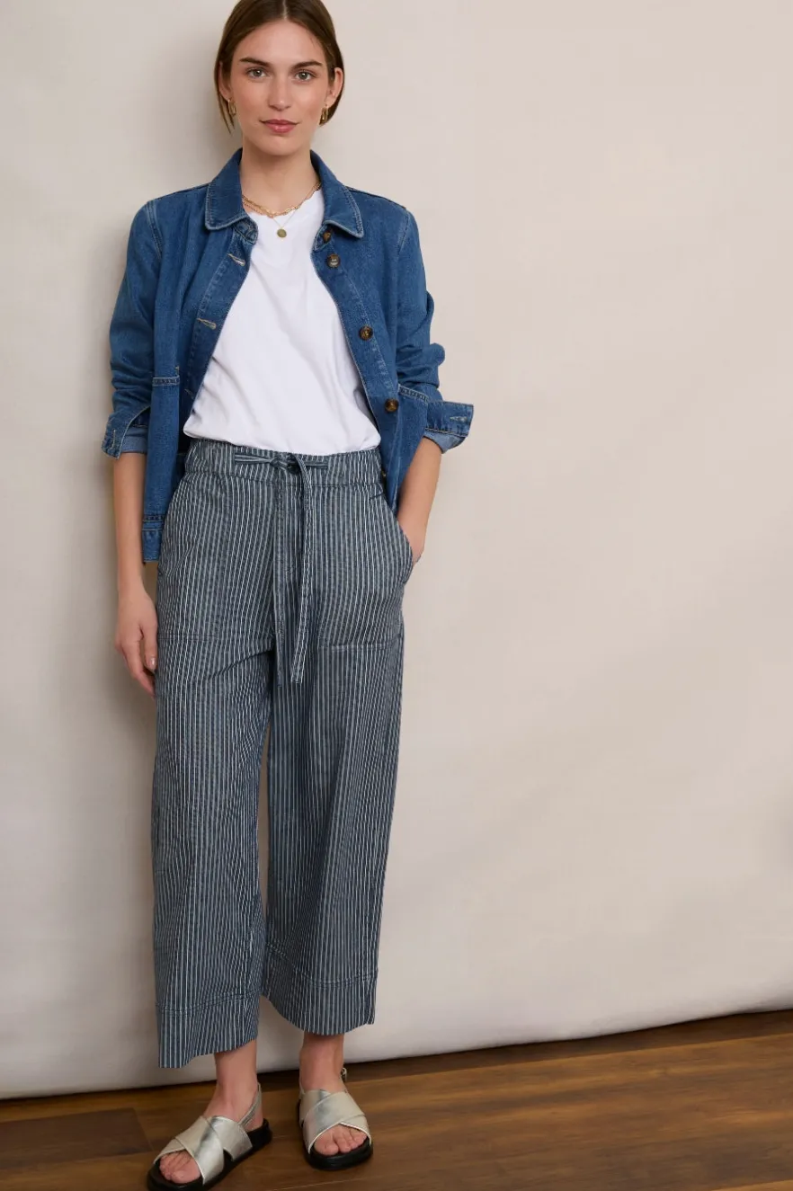 WYSE London Denim-Astrid Stripe Jean - Midnight/Ivory
