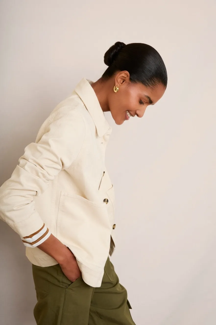 WYSE London Jackets & Outerwear-Aveline Denim Jacket - Ecru