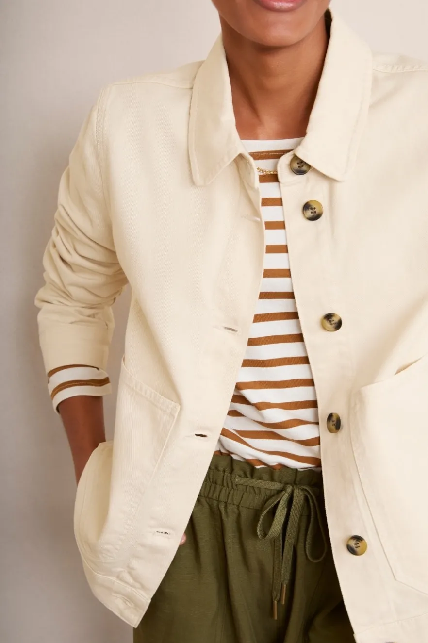 WYSE London Jackets & Outerwear-Aveline Denim Jacket - Ecru