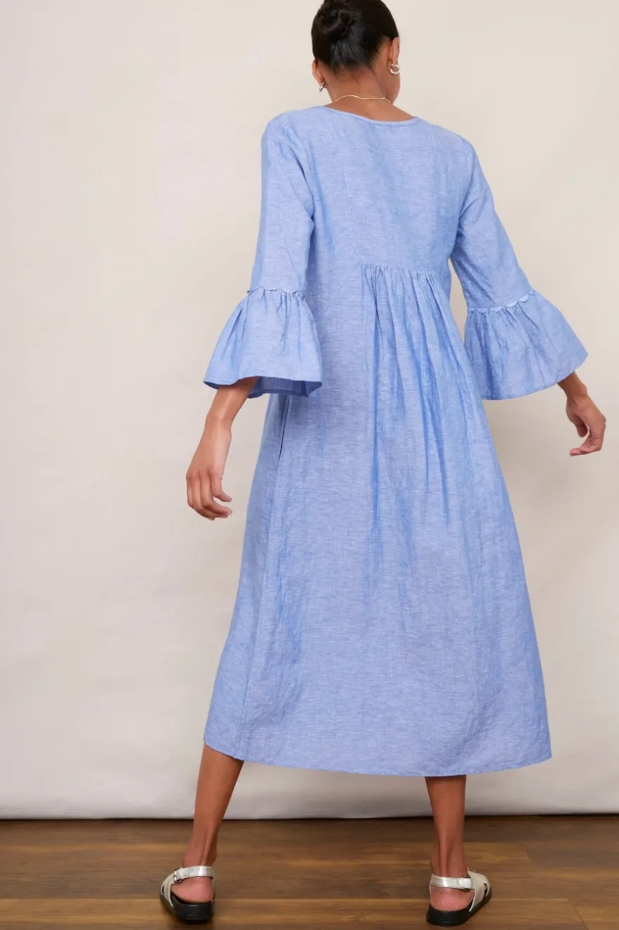 WYSE London Dresses & Jumpsuits-Billie Scallop Dress - Blue