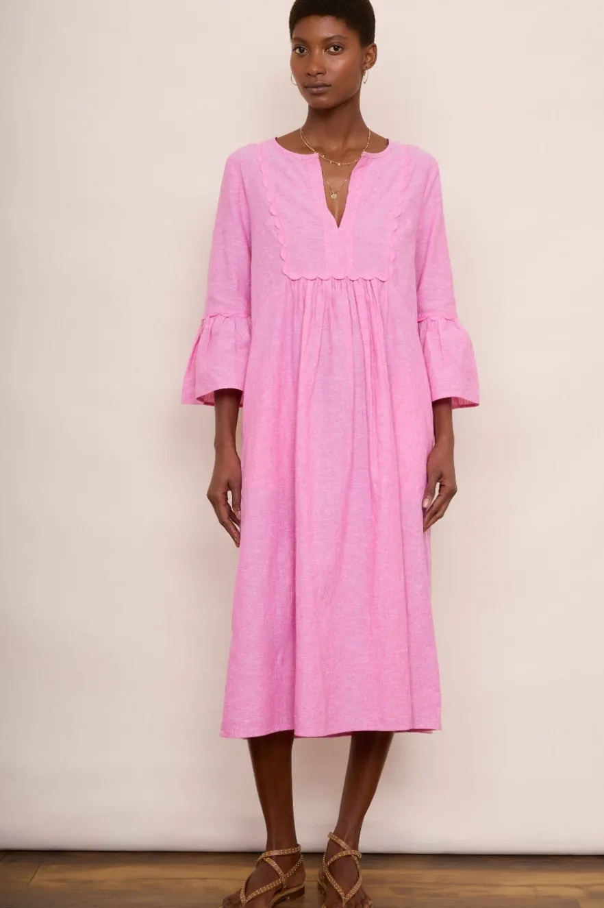 WYSE London Dresses & Jumpsuits-Billie Scallop Dress - Pink