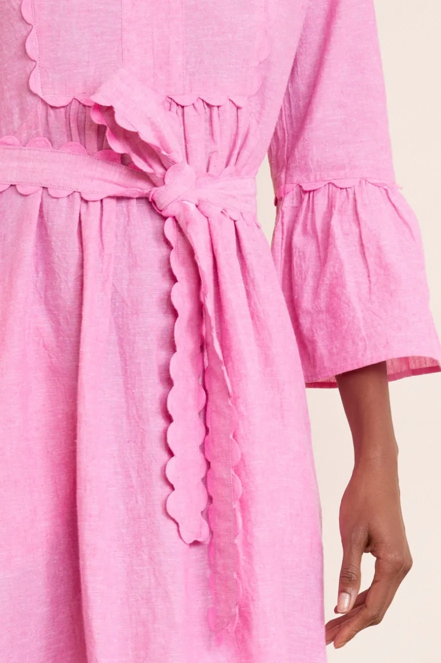 WYSE London Dresses & Jumpsuits-Billie Scallop Dress - Pink