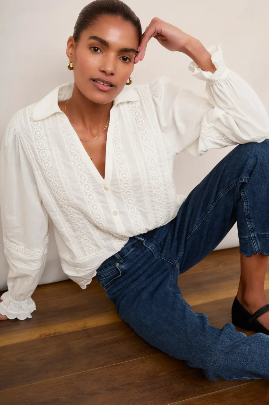 WYSE London Tops-Calista Shirt - Ivory