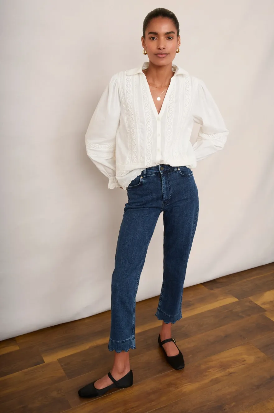 WYSE London Tops-Calista Shirt - Ivory