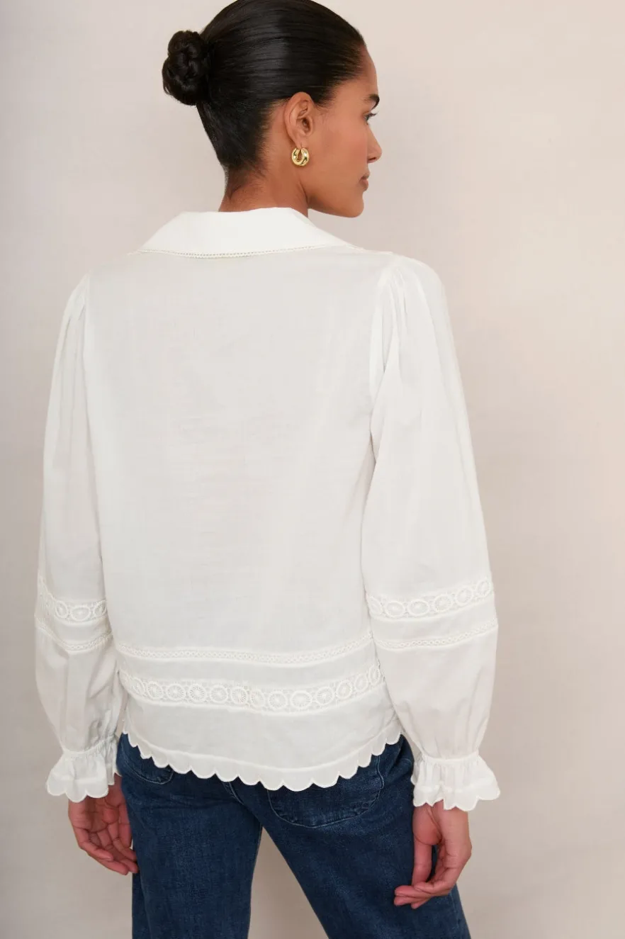 WYSE London Tops-Calista Shirt - Ivory