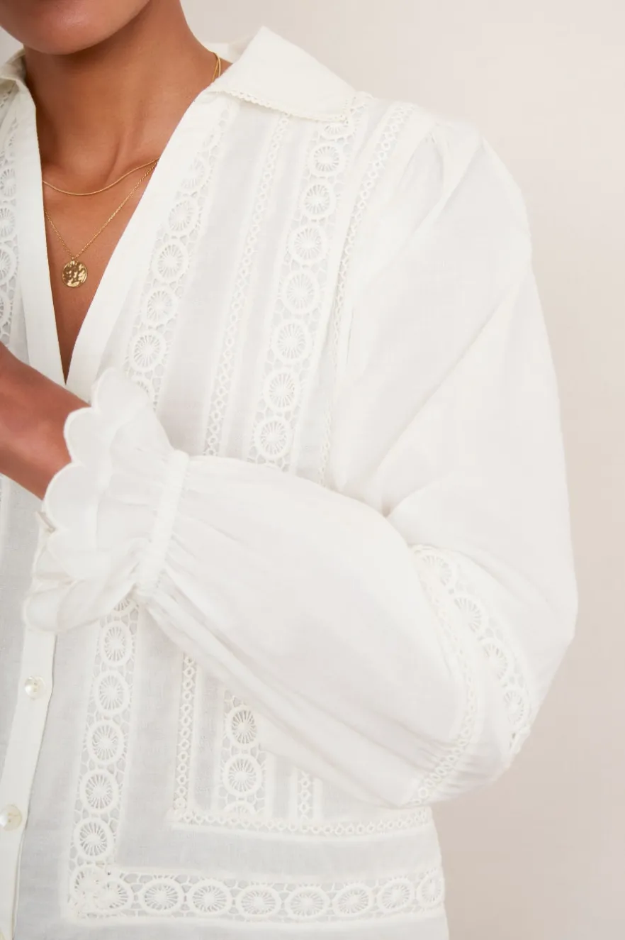 WYSE London Tops-Calista Shirt - Ivory