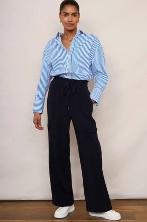 WYSE London Trousers-Carlotta Wide Leg Trouser - Midnight