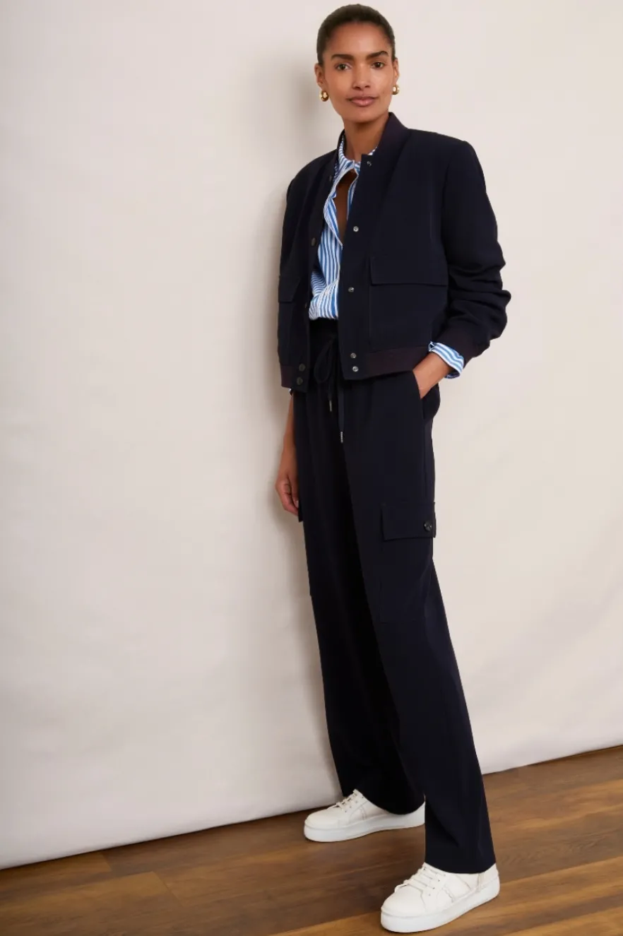 WYSE London Longer Lengths-Carlotta Wide Leg Trouser - Midnight