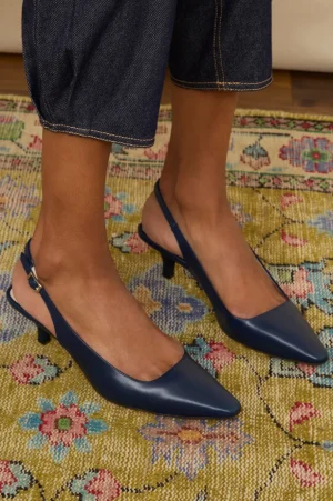 WYSE London Accessories & Shoes-Carly Kitten Heel - Midnight