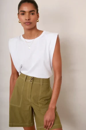 WYSE London Shorts-Coralie Cargo Short - Khaki