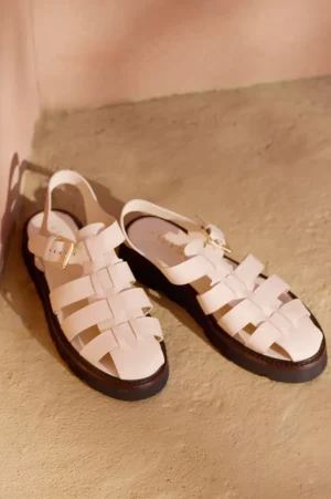 WYSE London Accessories & Shoes-Darcy Fisherman Sandal - Ecru