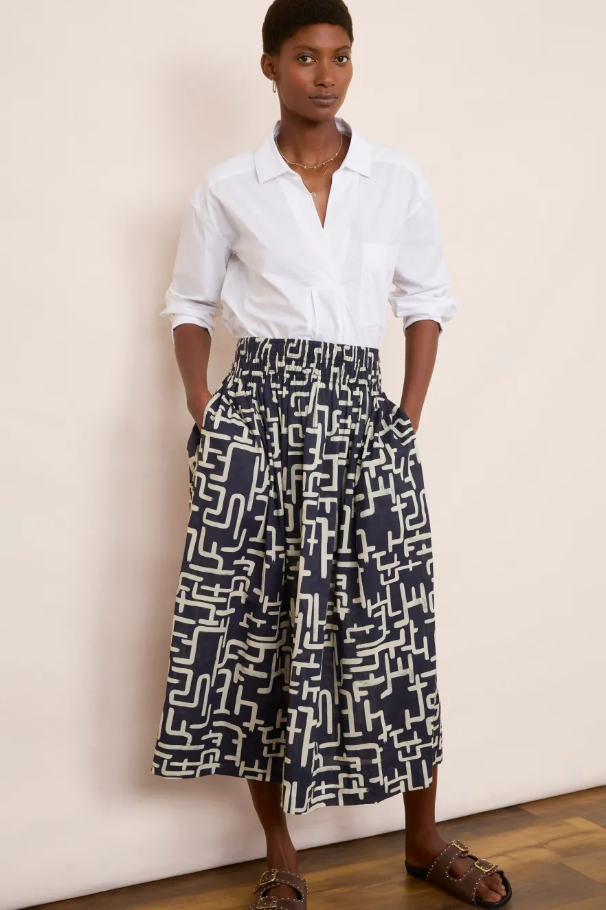 WYSE London Skirts-Db X Wyse Bonnet Skirt - Midnight/Ivory