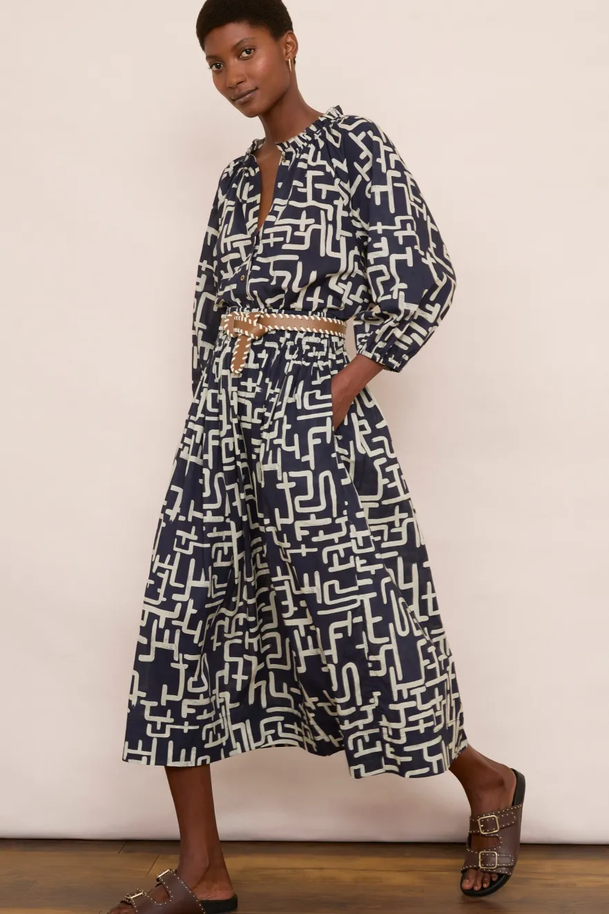 WYSE London Skirts-Db X Wyse Bonnet Skirt - Midnight/Ivory