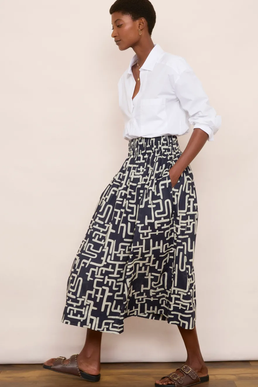 WYSE London Skirts-Db X Wyse Bonnet Skirt - Midnight/Ivory