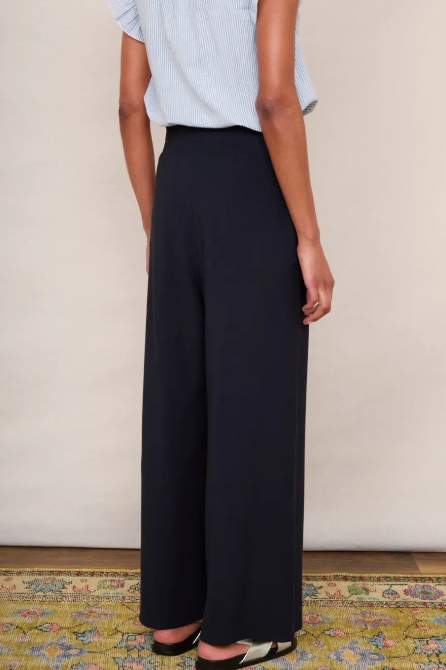 WYSE London Trousers-Delphine Pull On Trouser - Midnight
