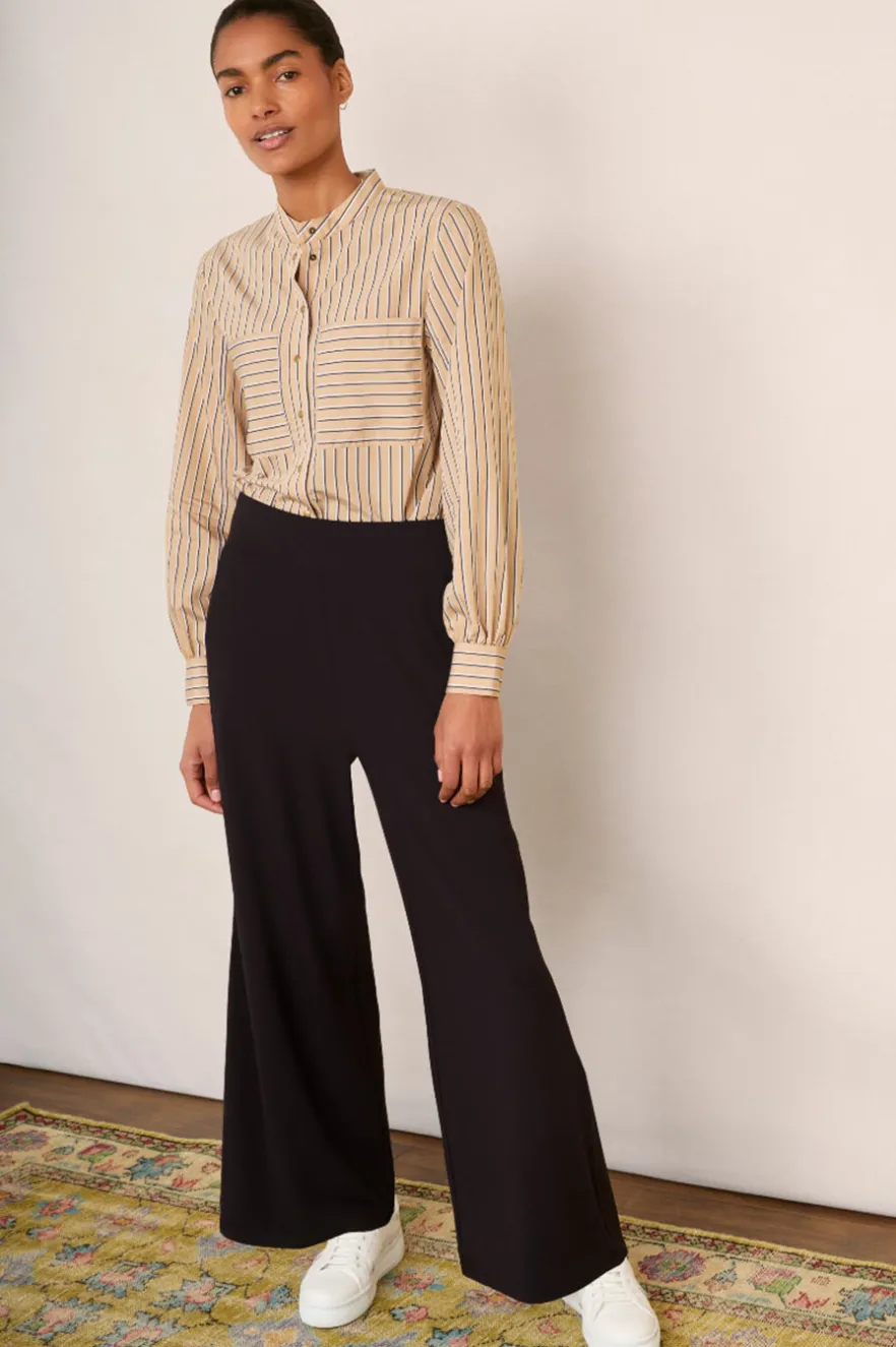 WYSE London Trousers-Delphine Pull On Trouser - Black