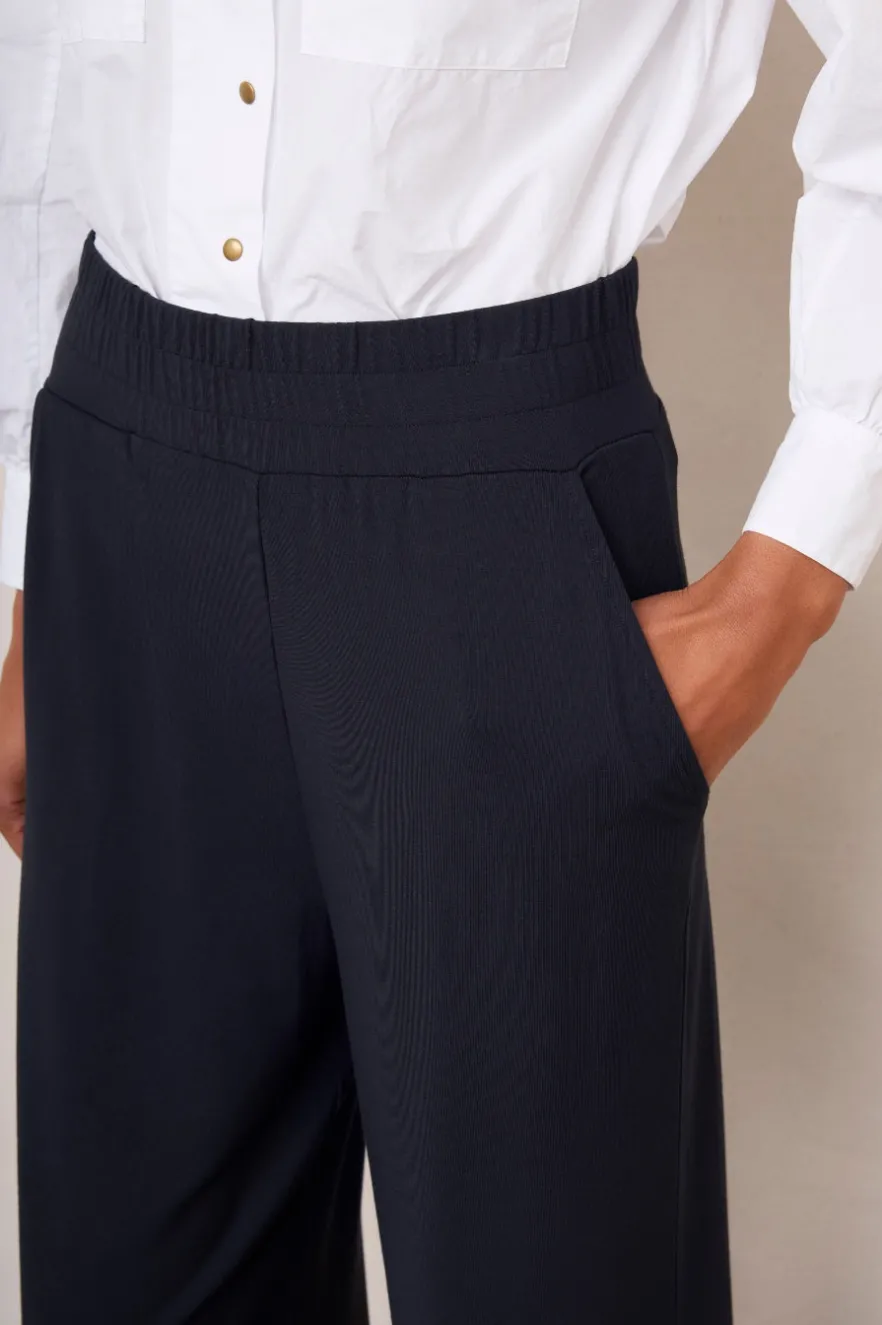 WYSE London Trousers-Delphine Pull On Trouser - Midnight