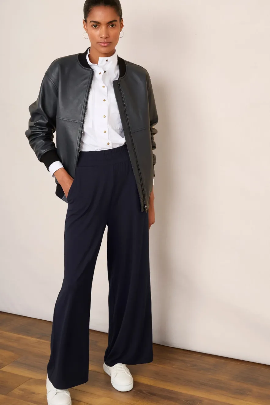 WYSE London Trousers-Delphine Pull On Trouser - Midnight