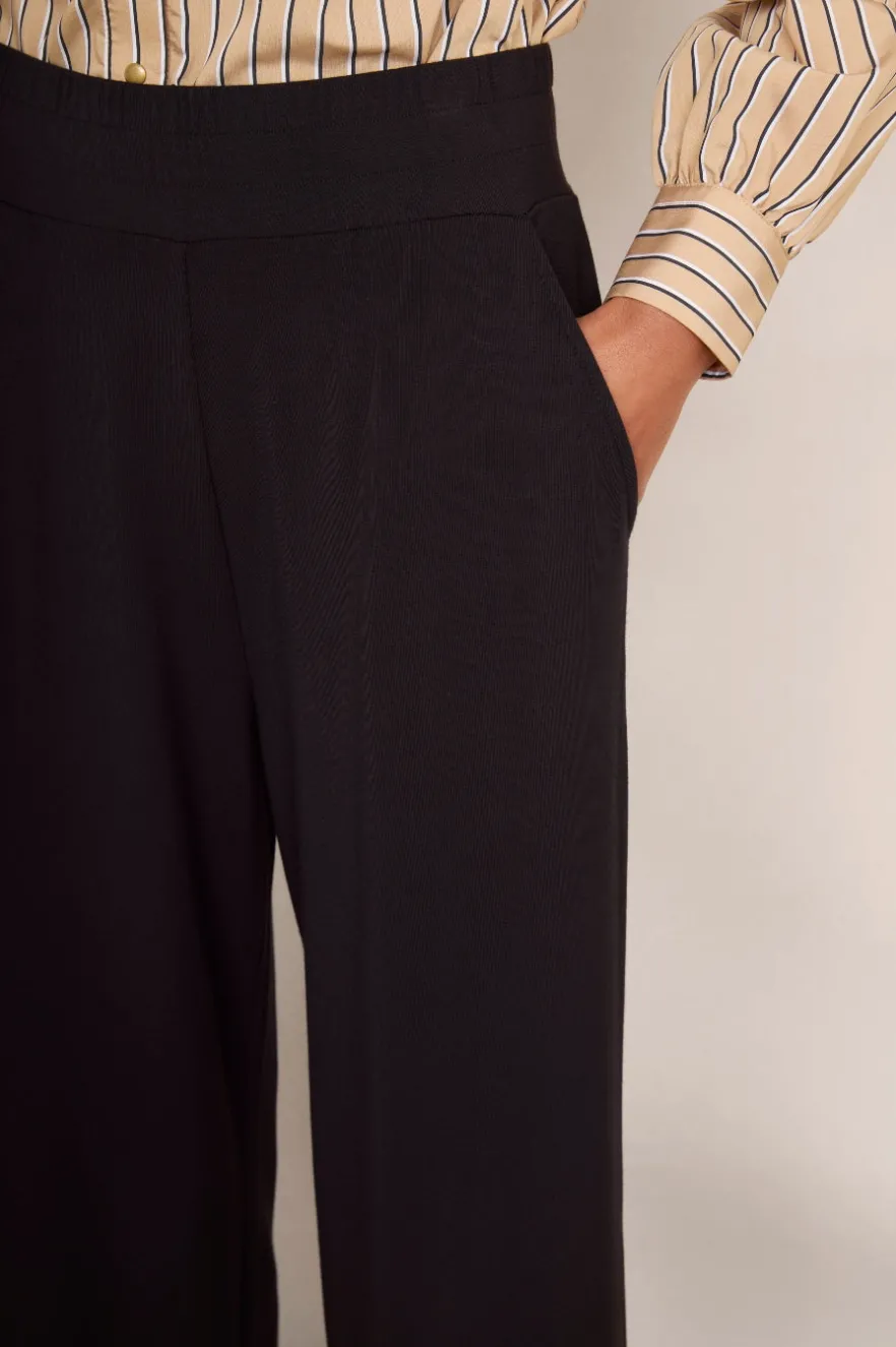 WYSE London Trousers-Delphine Pull On Trouser - Black
