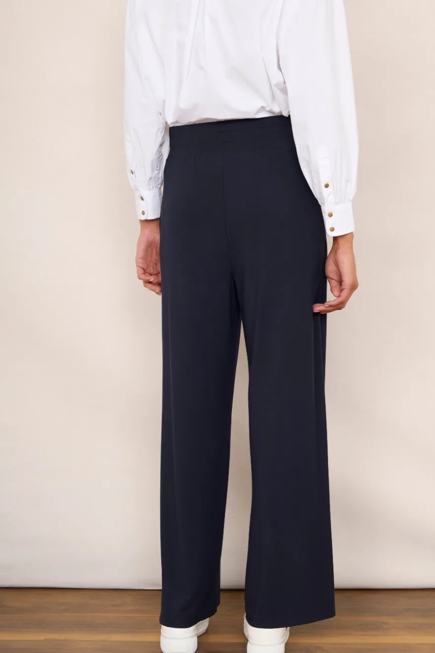 WYSE London Trousers-Delphine Pull On Trouser - Midnight