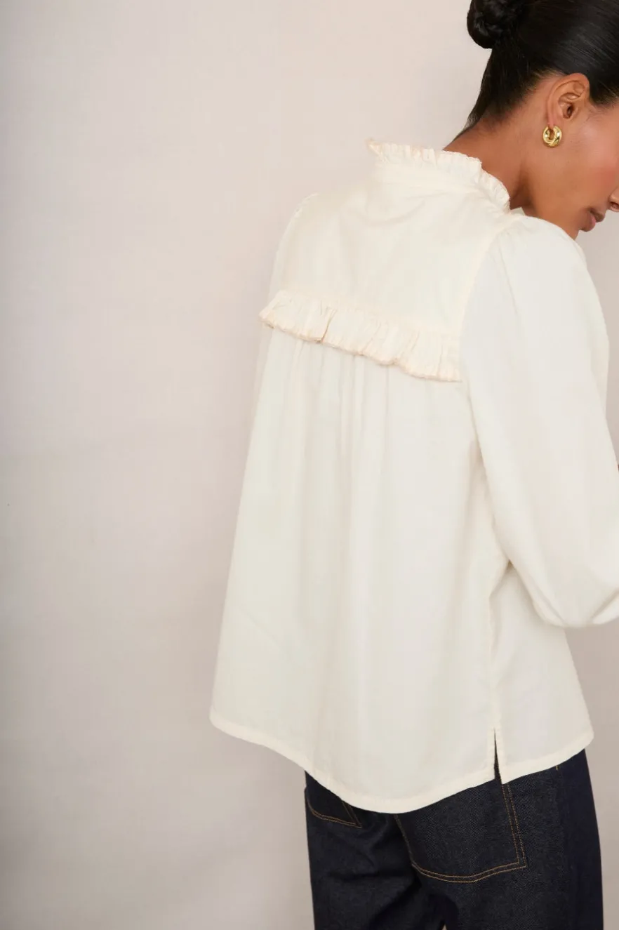 WYSE London Tops-Devyn Shirt - Ecru