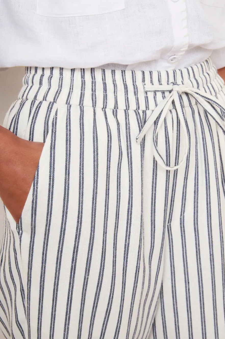 WYSE London Longer Lengths-Everly Stripe Trousers - Blue/Ivory