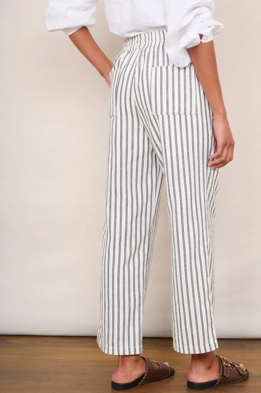 WYSE London Longer Lengths-Everly Stripe Trousers - Blue/Ivory