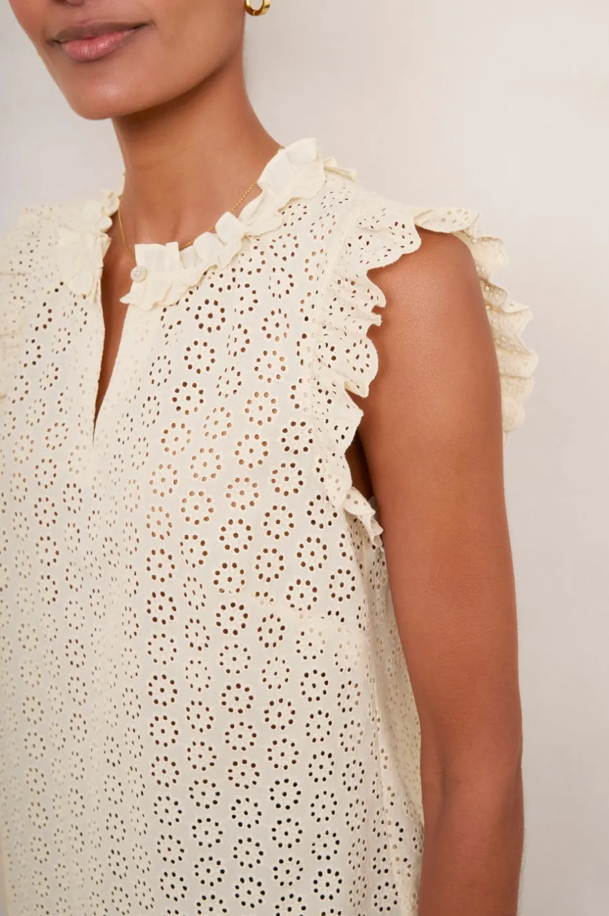 WYSE London Holiday-Felicity Top - Cream Broderie