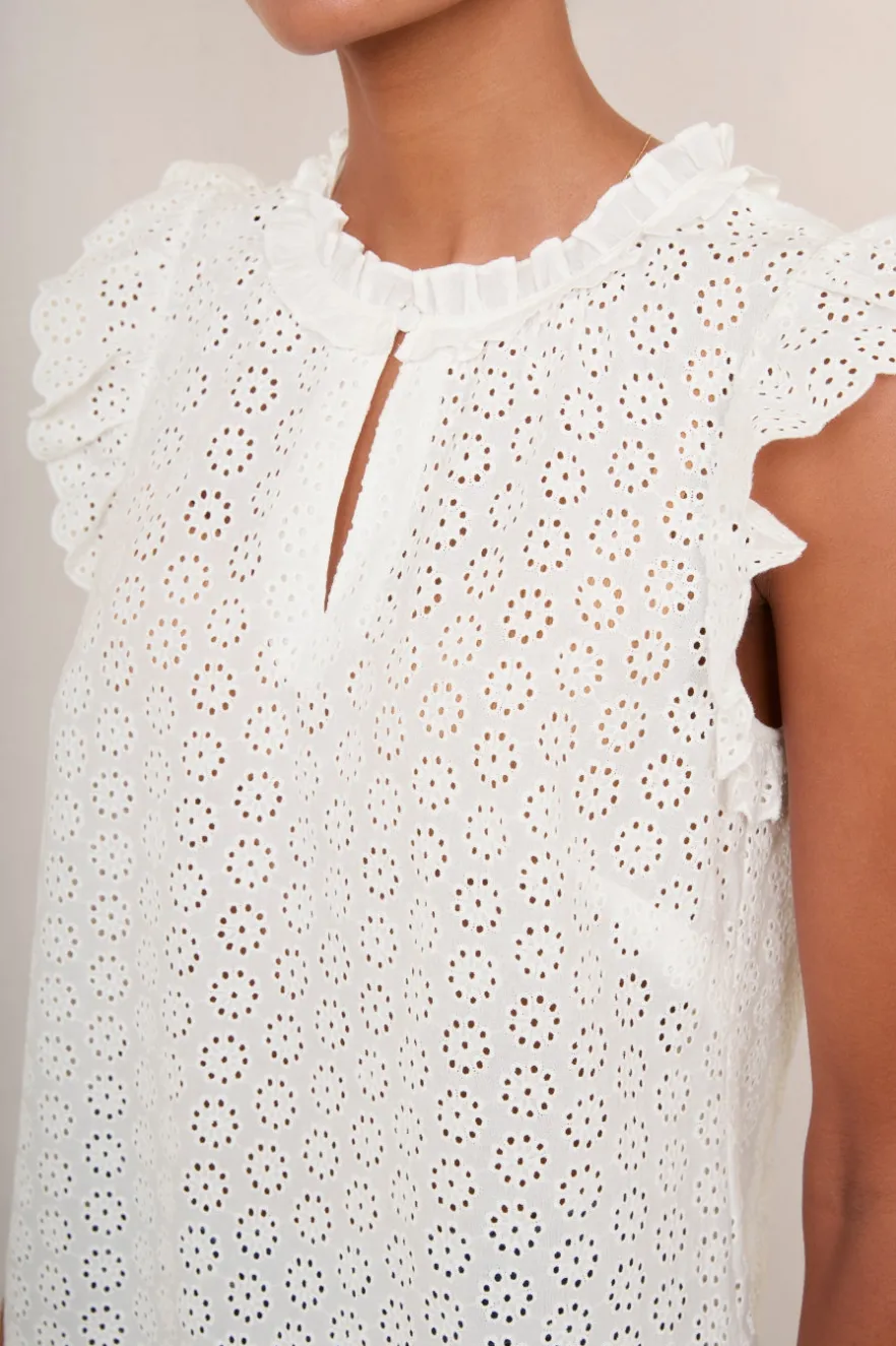 WYSE London Holiday-Felicity Top - White Broderie
