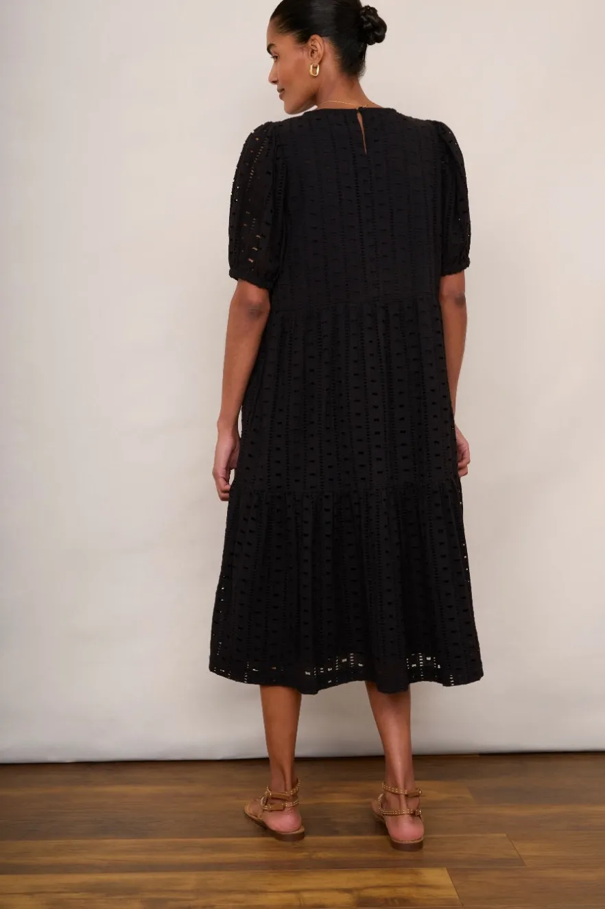 WYSE London Longer Lengths-Fleurice Broderie Dress - Black