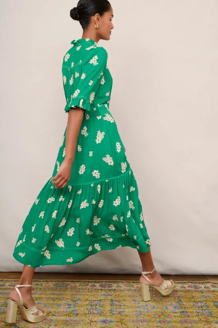 WYSE London Occasionwear-Jodi Floral Dress - Green
