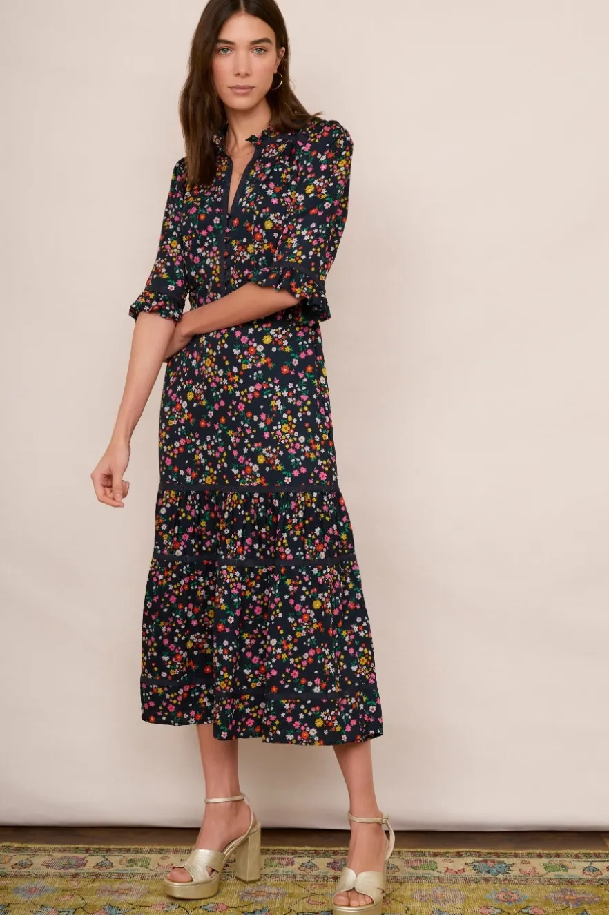 WYSE London Occasionwear-Jodi Floral Dress - Midnight