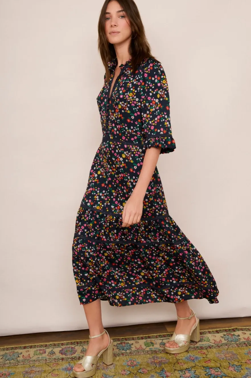 WYSE London Occasionwear-Jodi Floral Dress - Midnight