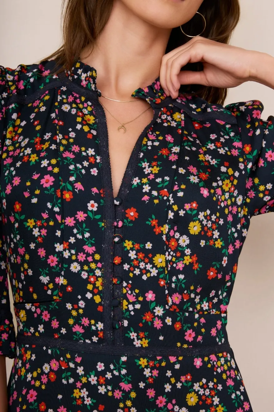 WYSE London Dresses & Jumpsuits-Jodi Floral Dress - Midnight
