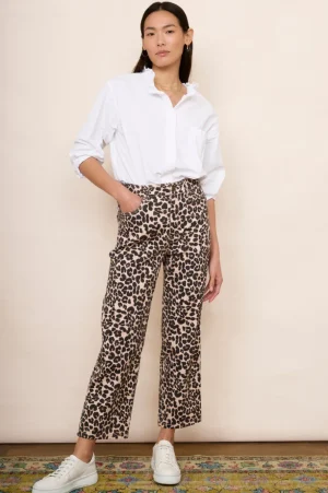 WYSE London Jeans-Josie Straight Leg Jean - Leopard