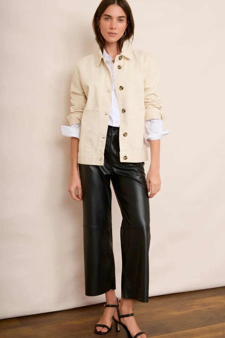 WYSE London Trousers-Jules Faux Leather Trousers - Black