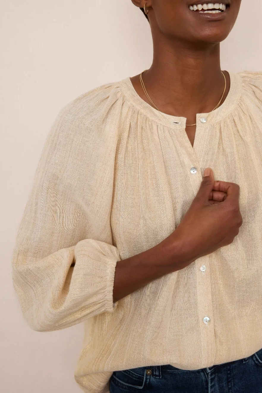 WYSE London Occasionwear-Lauren Blouse - Gold