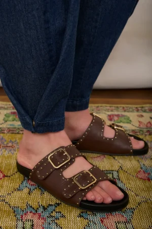 WYSE London Accessories & Shoes-Leila Sandal - Chocolate Brown