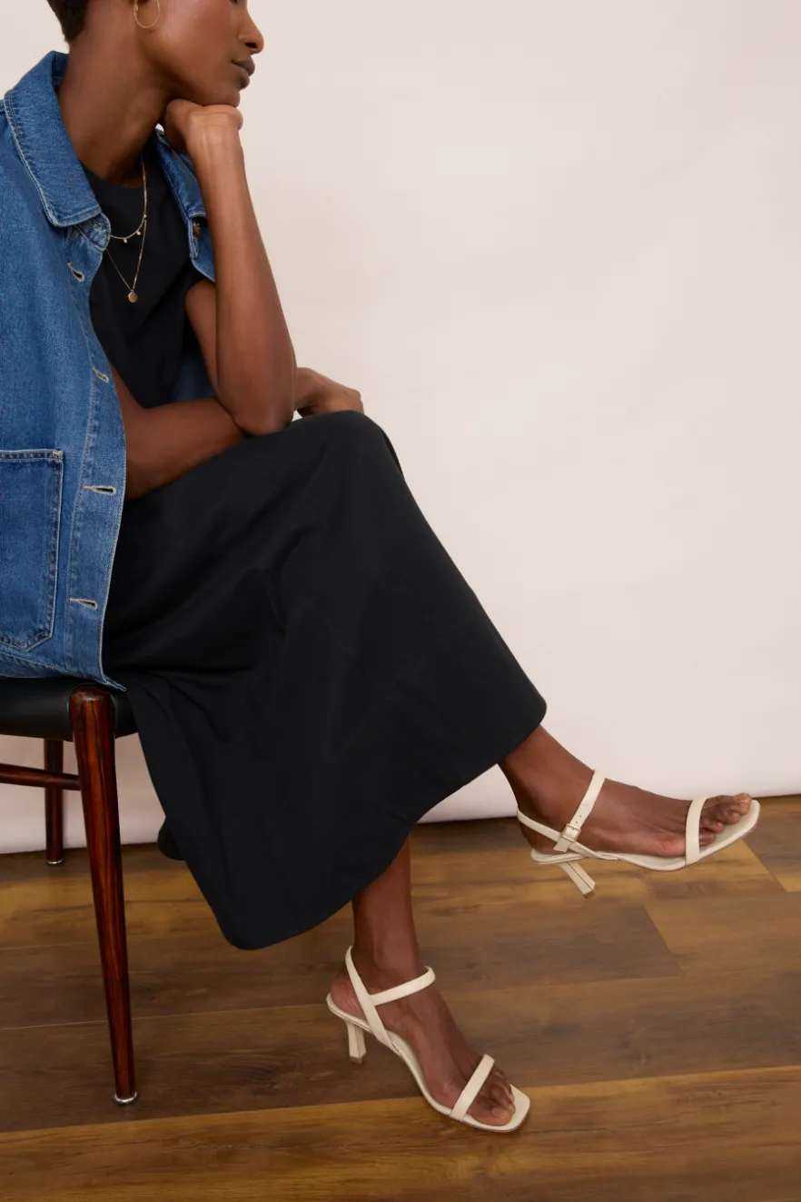 WYSE London Accessories & Shoes-Lola Strappy Heel - Ivory